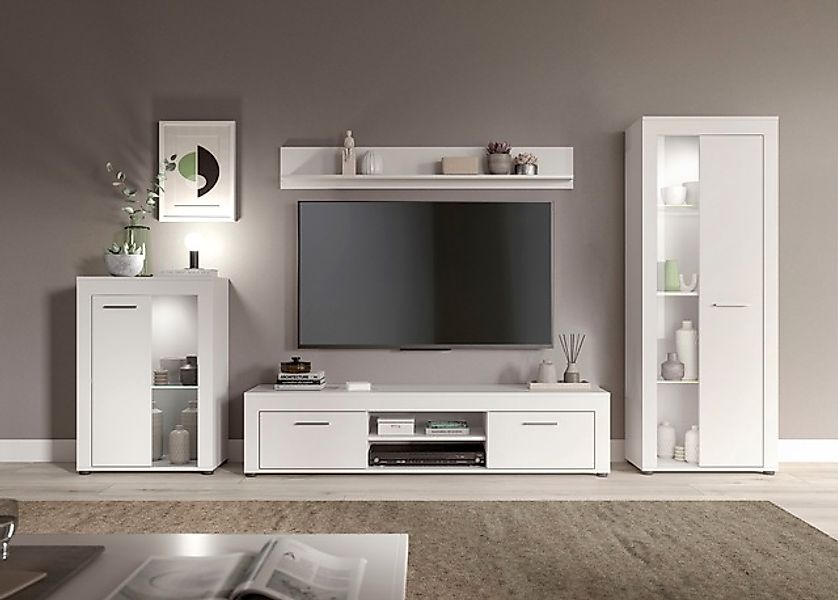 INOSIGN Wohnwand »Aosta, 4-tlg., best. aus: Vitrine, Lowboard, Wandboard & günstig online kaufen