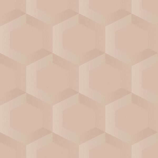 Origin Wallcoverings Strukturtapete 3D Wabenmuster Hellrosa 0.53 x 10.05 m günstig online kaufen