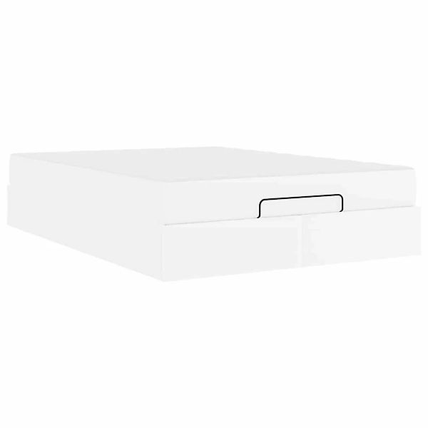 vidaXL Bettgestell mit Matratze Reinweiß 140 x 200 cm Kunstleder 3399430 günstig online kaufen