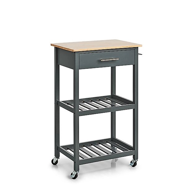 Zeller Küchenrollwagen MDF/Bambus 93 cm x 40 cm x 58 cm Anthrazit günstig online kaufen