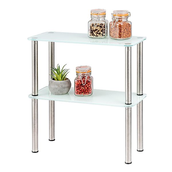 bremermann Küchenregal Glas-Regal, Küchenregal 2 Ebenen, Glas/Edelstahlfüße günstig online kaufen