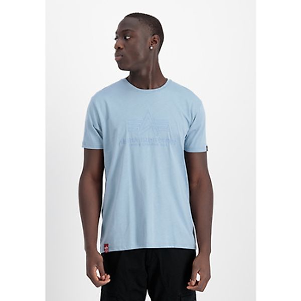Alpha Industries  T-Shirts & Poloshirts Basic T-Shirt Embroidery - greyblue günstig online kaufen