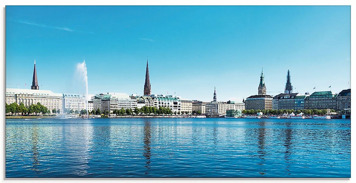 Artland Glasbild "Hamburg Alsterpanorama" Deutschland 1 Stk. tlg. in versch günstig online kaufen