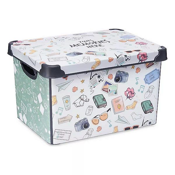 Aufbewahrungsbox Mit Deckel Memories Weiß Kunststoff (29 X 23,5 X 39 Cm) günstig online kaufen