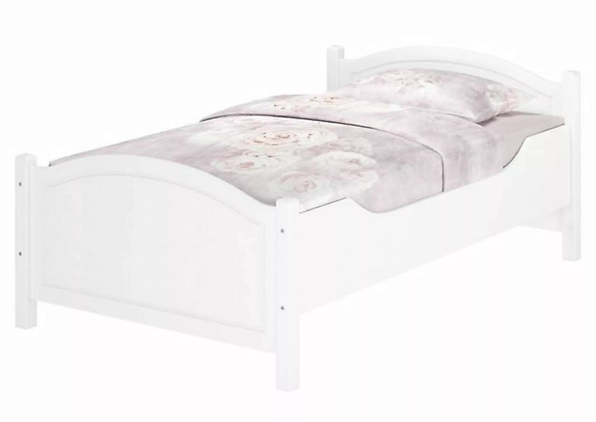 ERST-HOLZ Bett Breites weißes Einzelbett Kiefer Massivholz 120x200, Kieferw günstig online kaufen