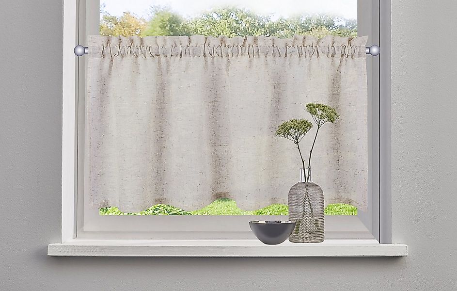 my home Scheibengardine Louvelle (1 St), Stangendurchzug, halbtransparent, günstig online kaufen