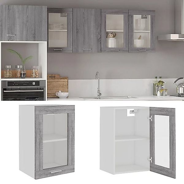 vidaXL Schrankmodule Hängeschrank Glas Grau Sonoma 40x31x60 cm Holzwerkstof günstig online kaufen