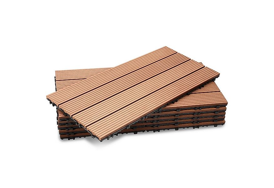 Clanmacy Holzfliesen Terrassenfliesen Holzfliesen 1m² WPC Balkonfliesen Kli günstig online kaufen
