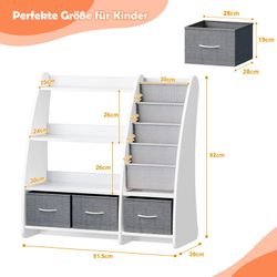 radelldar Spielzeugtruhe Kinderregal Bücherregal, mit 3 günstig online kaufen