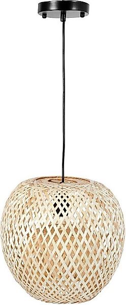 VIVANNO Hängeleuchte Rattan VELADORA Rund - Beige Geflochten, ohne Leuchtmi günstig online kaufen