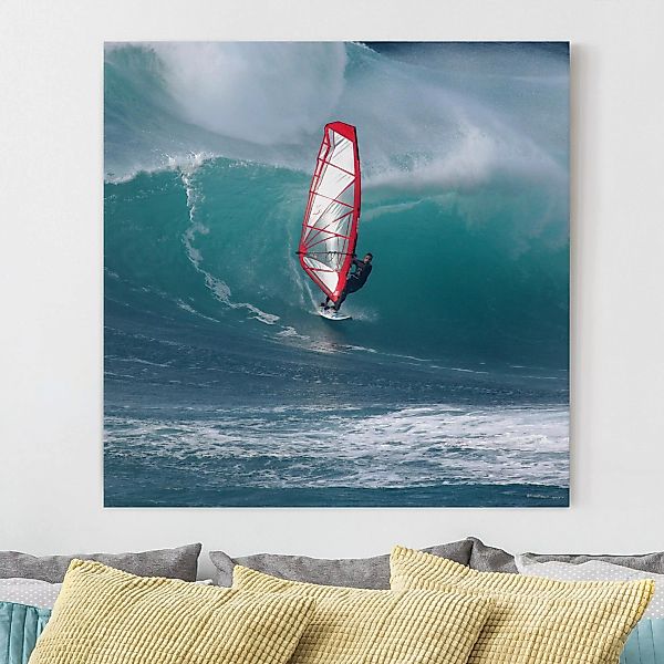 Leinwandbild - Quadrat The Surfer günstig online kaufen