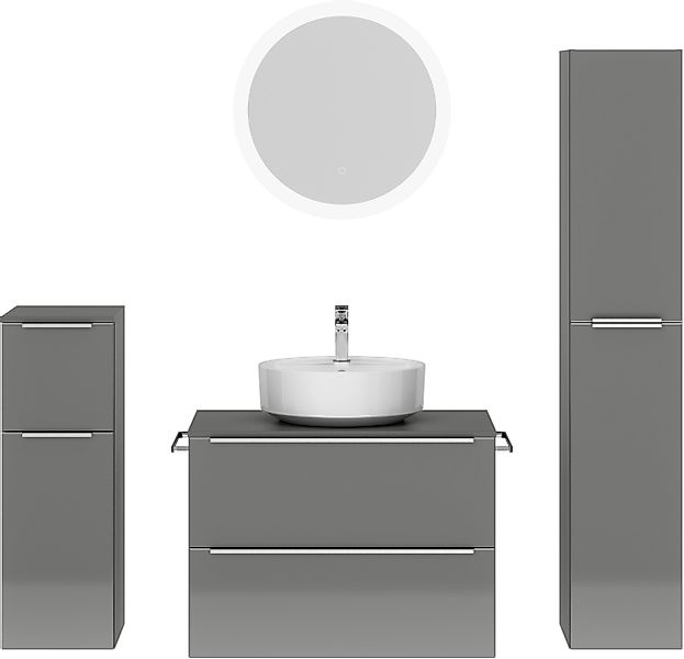 nobilia® Badmöbel-Set »Alvene«, (4 St., vormontiert, mit Soft-Close), Hochg günstig online kaufen