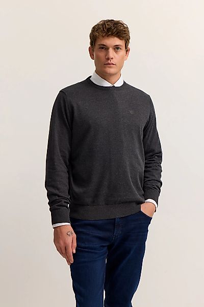 bugatti Rundhalspullover "Regular Fit", Basic Essential aus reiner Baumwoll günstig online kaufen