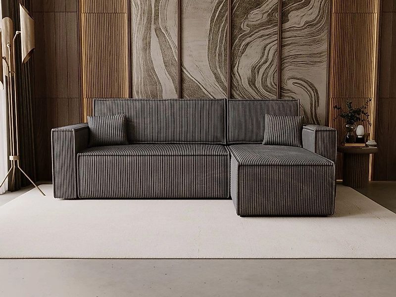 GrainGold Ecksofa mit Schlaffunktion und Bettkasten günstig online kaufen