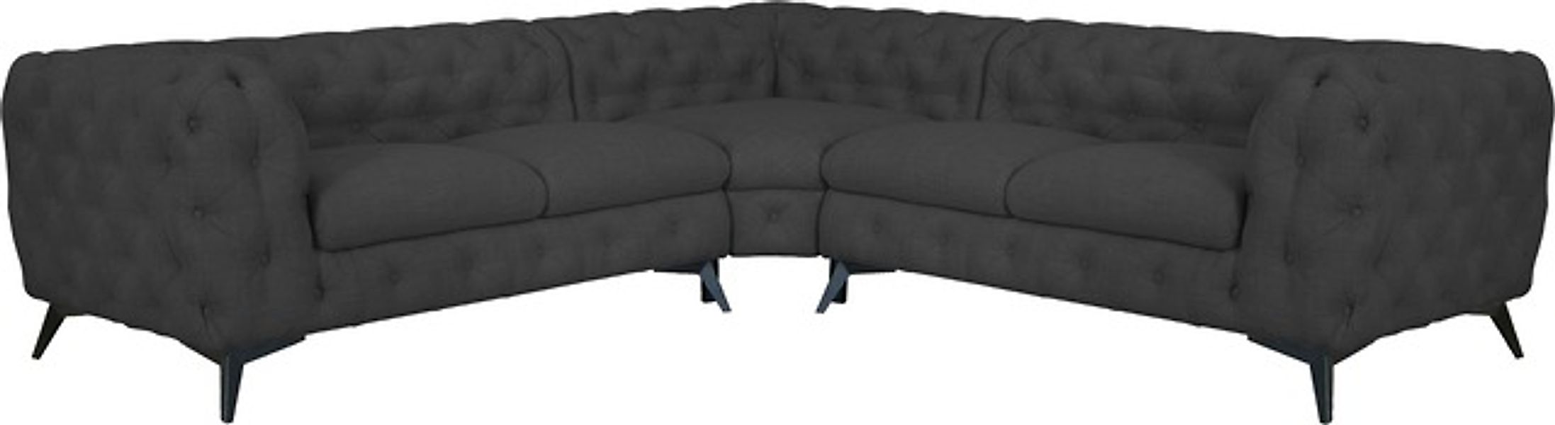 Leonique Chesterfield-Sofa »Ecksofa GLYNIS L-Form mit Wellenunterfederung, günstig online kaufen
