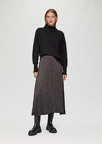 s.Oliver Maxirock Rock Plissierter Midirock aus Satin günstig online kaufen