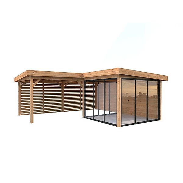 Palmako Pavillon Lenna Set 411 Slide Braun Tauchgrundiert 588 cm x 588 cm F günstig online kaufen