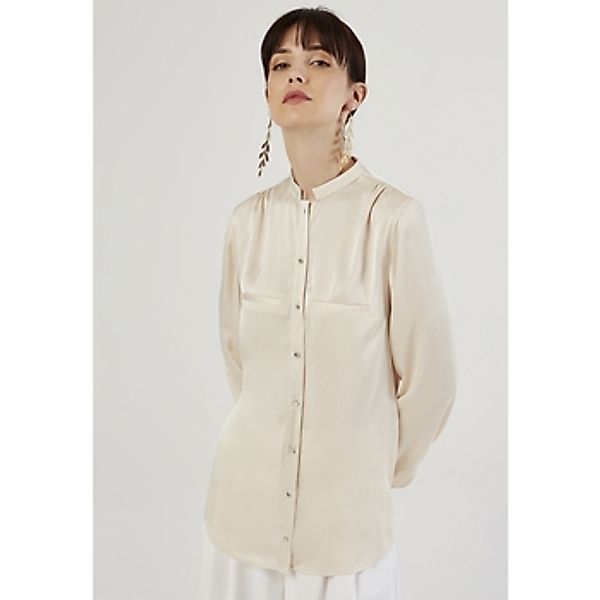 Just Like You  Blusen Damenhemd im Satin-Look mit Stehkragen günstig online kaufen