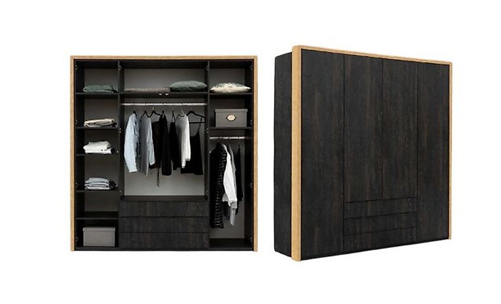 Xlmoebel Kleiderschrank Moderne Garderobe aus Holz in schwarzem Design für günstig online kaufen