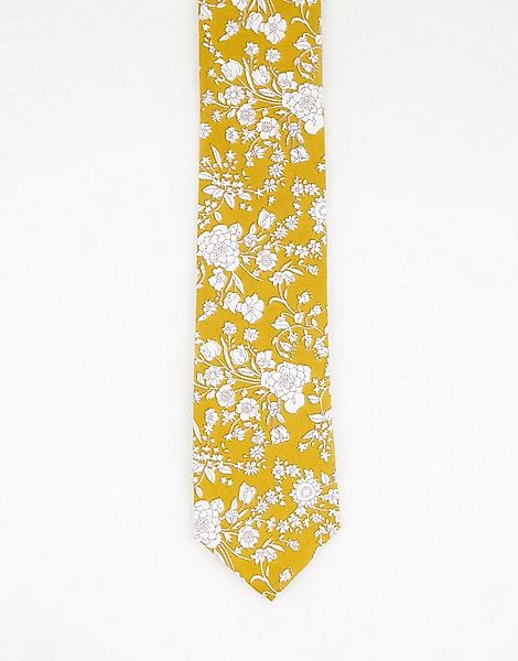 Gianni Feraud – Liberty – Krawatte in Senfgelb mit Blumenmuster günstig online kaufen