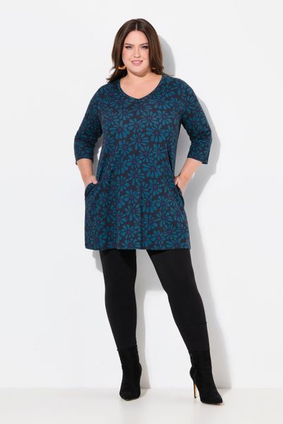 Ulla Popken Longshirt Longshirt Blüten A-Linie günstig online kaufen