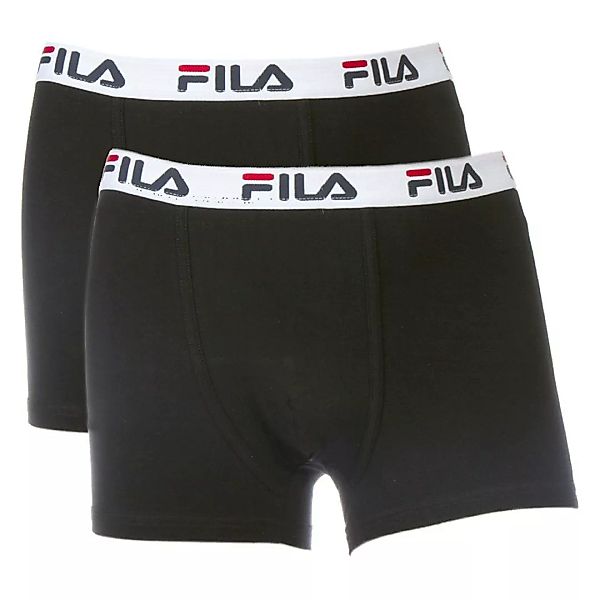 FILA Herren Boxer Shorts, 2er Pack - Baumwolle, einfarbig schwarz XXL (XX-L günstig online kaufen