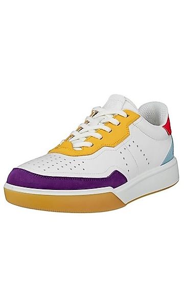 Ecco Street Court Lea (Premium-Leder) weiss/gelb/violett Damen Sneaker günstig online kaufen