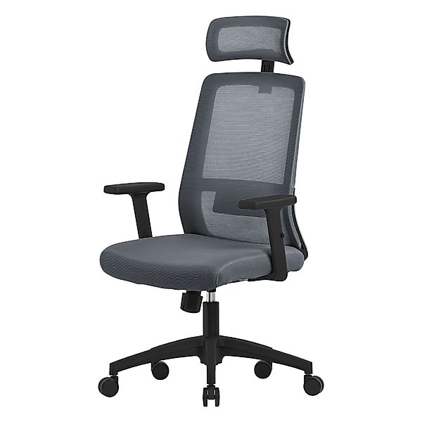 ML-Design Bürostuhl Ergonomisch Grau Mesh Drehstuhl mit Rollen günstig online kaufen
