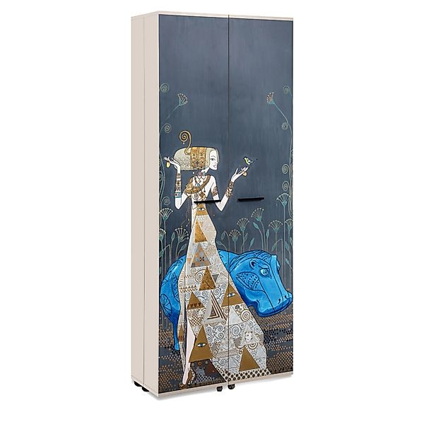 Furn.Design Schuhschrank Logu in Samt Bergonzoli 74 x 182 cm Logu günstig online kaufen