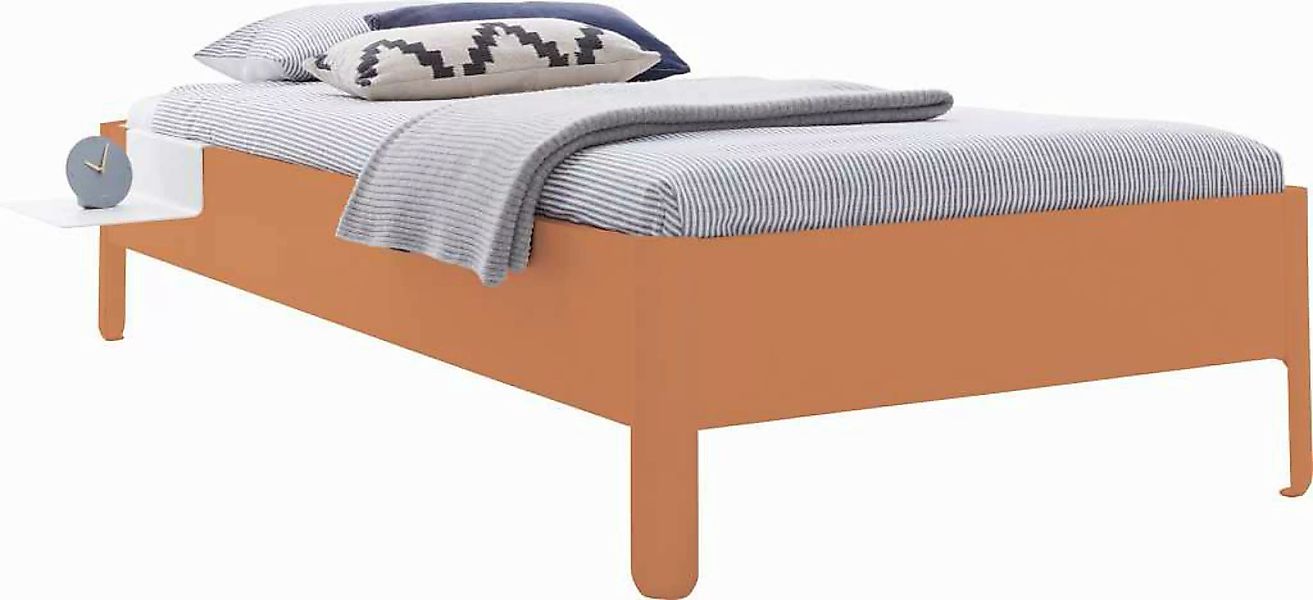 NAIT Einzelbett farbig lackiert 90 x 200cm Ohne Kopfteil Apricotbraun günstig online kaufen