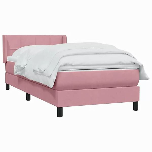 vidaXL Bett Boxspringbett mit Matratze Rosa 90x210 cm Samt günstig online kaufen