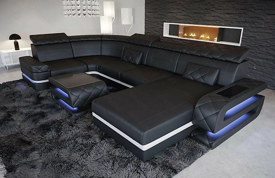 Sofa Dreams Wohnlandschaft Sofa Leder Bologna U Form Ledersofa, Couch, mit günstig online kaufen