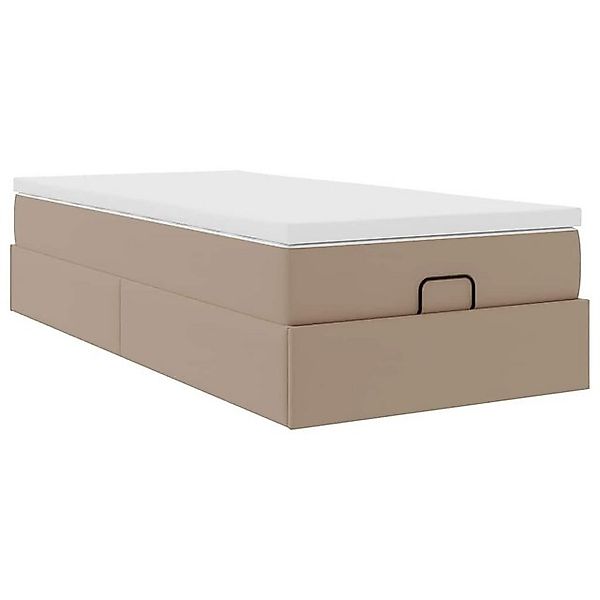 vidaXL Bett Ottoman-Bett mit Matratze Cappuccino-Braun 90x200 cm Kunstleder günstig online kaufen