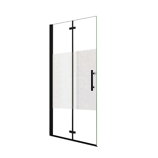 AICA Walk-In Schwarz Teilsatiniert Falttür 70x195cm Faltbar Drehbar Duschwa günstig online kaufen