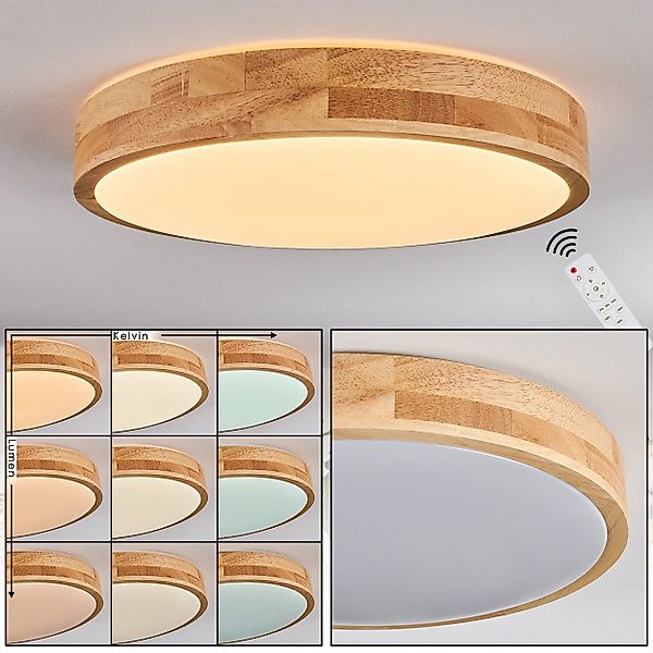 hofstein Deckenleuchte dimbare Deckenlampe aus Metall/Holz/Kunststoff günstig online kaufen