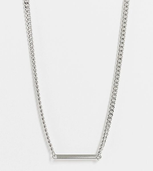 DesignB London Curve – Exclusive – Halskette mit flachem Anhänger in Silber günstig online kaufen