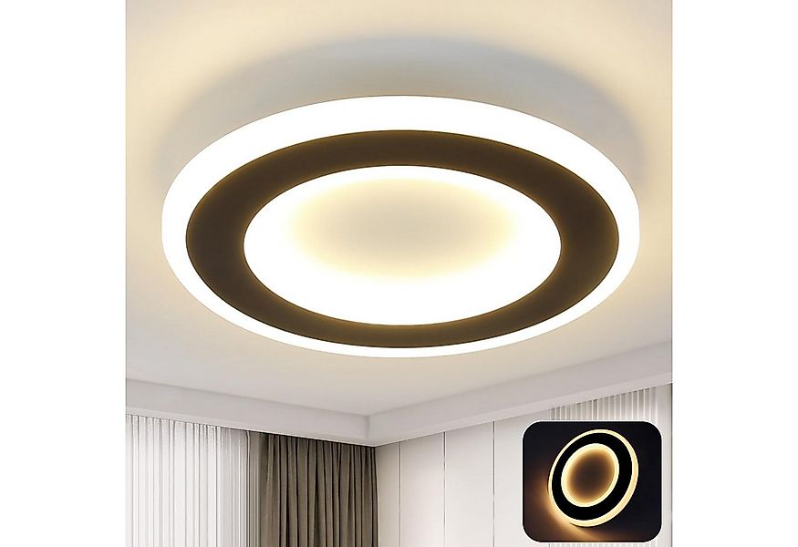 ZMH LED Deckenleuchte Deckenlampe Schwarz und Weiß Flurlampe 24cm Wohnzirmm günstig online kaufen