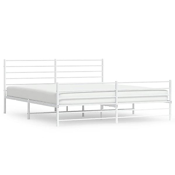 vidaXL Bettgestell mit Kopf- und Fußteil Metall Weiß 180x200 cm Modell 1174 günstig online kaufen