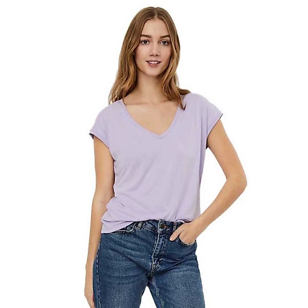 Vero Moda Fill V Neck Kurzärmeliges T-shirt M Pastel Lilac günstig online kaufen