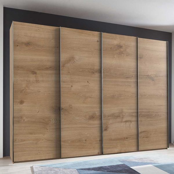 Kleiderschrank mit Schiebetüren in Plankeneiche NB Made in Germany günstig online kaufen