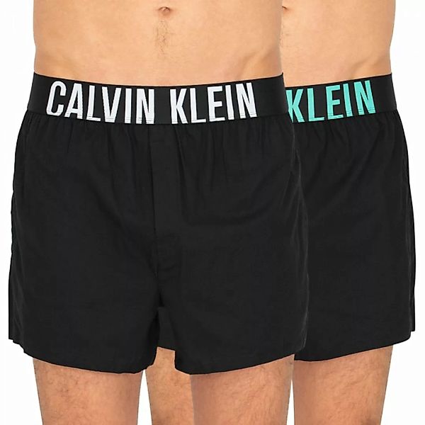 Calvin Klein 2-er Set Boxershorts Schwarz mit verschiedenfarbigem Webbund günstig online kaufen