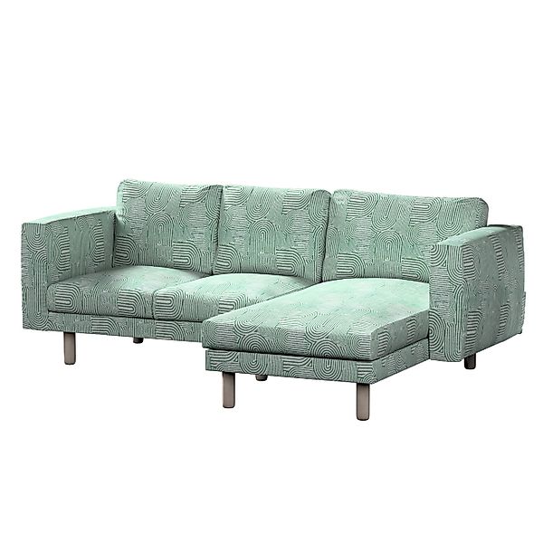 Bezug für Norsborg 3-Sitzer Sofa mit Recamiere, mintgrün-ecru, Norsborg Bez günstig online kaufen