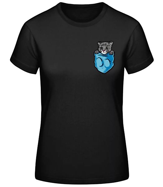 Brusttasche Katze · Frauen Basic T-Shirt günstig online kaufen