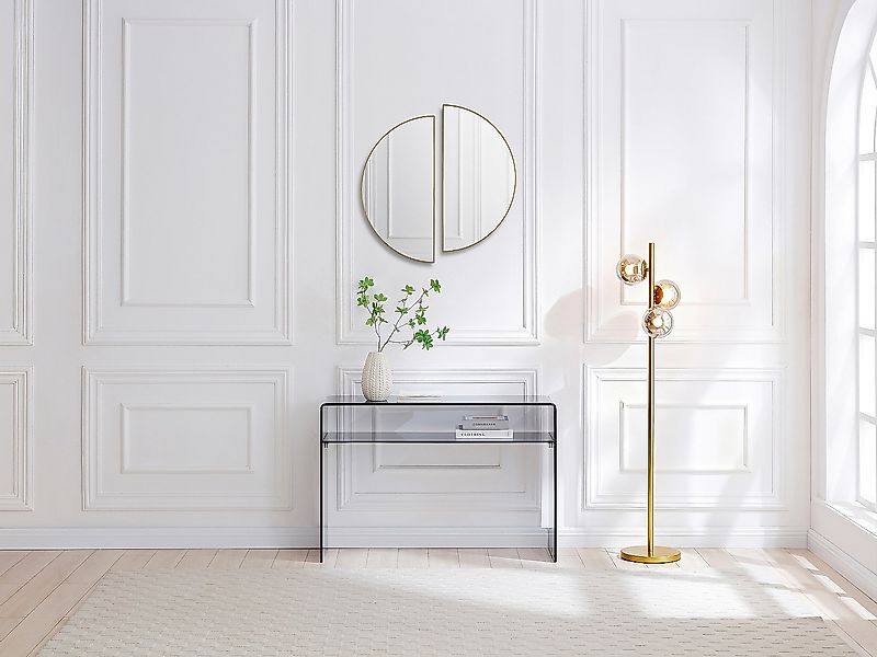 Wandkonsole 1 Ablage - Sicherheitsglas - Anthrazit - STILEOS günstig online kaufen