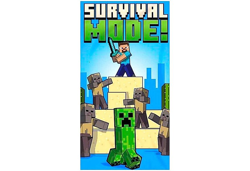 Minecraft Badetuch SURVIVAL MODE, Baumwolle, Kinder Strandtuch 70 x 140 cm günstig online kaufen