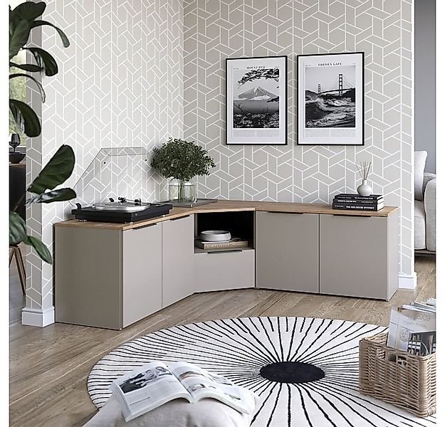 Vicco Wohnwand Wido, Greige/Sonoma, 3 Teile günstig online kaufen