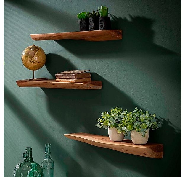 RINGO-Living Wandregal RINGO-Living Massivholz Wandregal Kalena in Natur-du günstig online kaufen