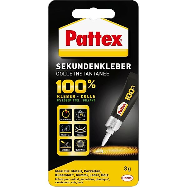 Pattex Flüssigkleber 100% Sekundenkleber Transparent 3g günstig online kaufen