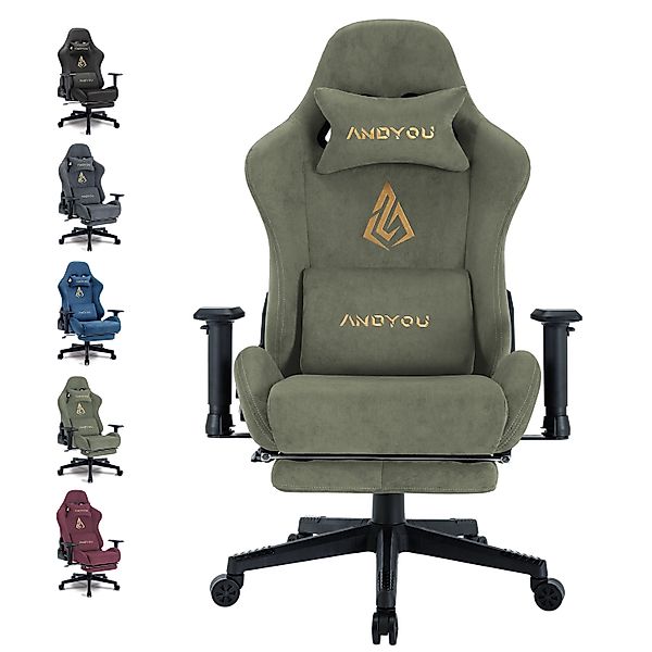 ANDYOU Gaming-Stuhl mit atmungsaktivem Alcantara-Bezug, drehbar, günstig online kaufen