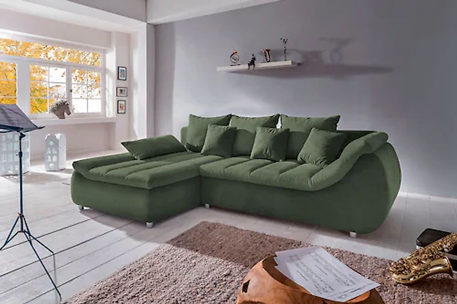 INOSIGN Ecksofa »Imola elegant und bequem, aktuelle Steppung im Sitz, L-For günstig online kaufen